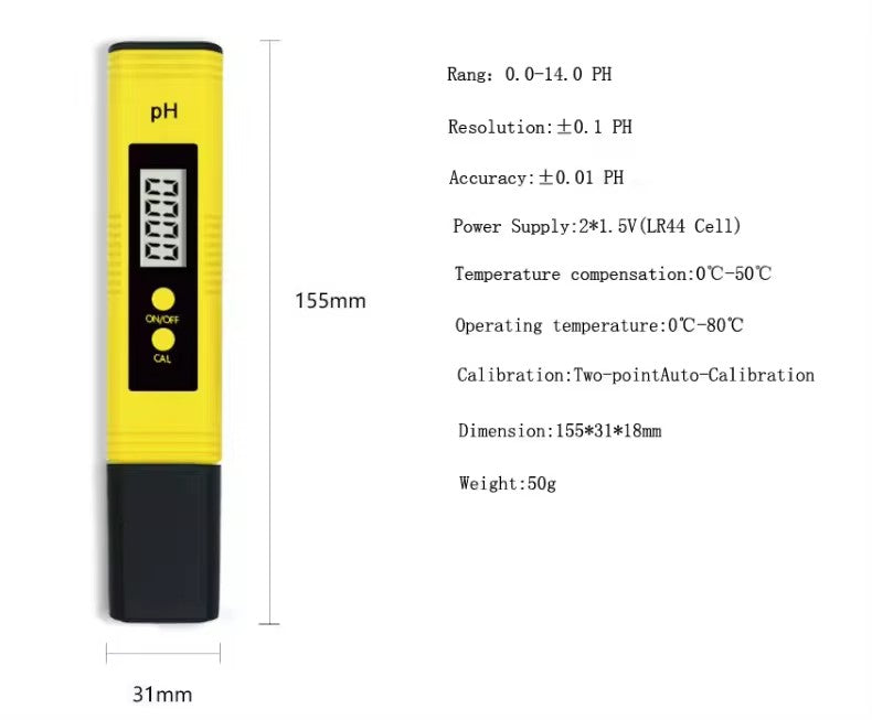 PH02 Portable pH Digital Display Test Pen, High-Precision and Rapid Detection, Water Quality Acidity and Alkalinity Detection, Water Quality Testing Tool for Home Fish Tanks and Aquariums PH02 Portable pH Digital Display Test Pen, High-Precision and Rapid Detection, Water Quality Acidity and Alkalinity Detection, Water Quality Testing Tool for Home Fish Tanks and Aquariums